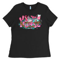 Black breast cancer nurse Ladies Tee - AdoDesignShop