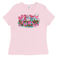Bubblegum Pink breast cancer nurse Ladies Tee - AdoDesignShop