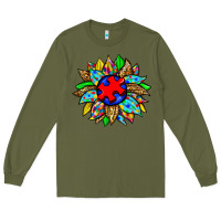 Army Green autism sunflower Long Sleeve Tee - Zillion Design Studio