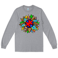Heather Grey autism sunflower Long Sleeve Tee - Zillion Design Studio
