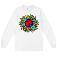 White autism sunflower Long Sleeve Tee - Zillion Design Studio
