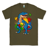 Army Green autism trex Classic Tee - Zillion Design Studio