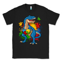 Black autism trex Classic Tee - Zillion Design Studio