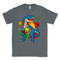 Charcoal Heather autism trex Classic Tee - Zillion Design Studio