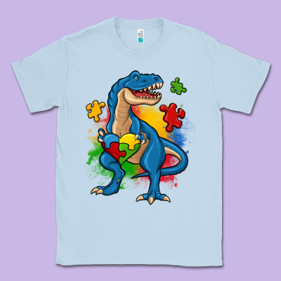 Autism Trex Classic Tee Designed By Zillion Design Studio
