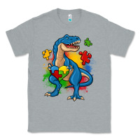 Heather Grey autism trex Classic Tee - Zillion Design Studio