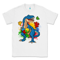 White autism trex Classic Tee - Zillion Design Studio