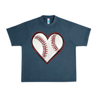 Midnight Navy baseball heart Urban Heavy Tee - texasbilliewilder