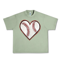 Oil Green baseball heart Urban Heavy Tee - texasbilliewilder