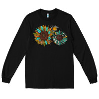 Black western sunflowers Long Sleeve Tee - RanaPortraitStore