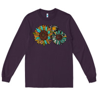 Plum western sunflowers Long Sleeve Tee - RanaPortraitStore