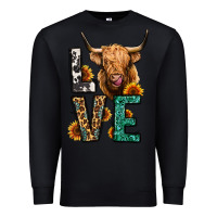 Black love long haired cow Premium Sweatshirt - Jasminsmagicworld