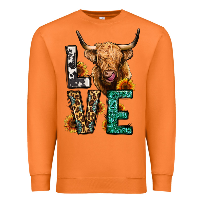 Love Long Haired Cow Premium Sweatshirt by Jasminsmagicworld | Teevron