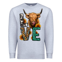 Heather Grey love long haired cow Premium Sweatshirt - Jasminsmagicworld