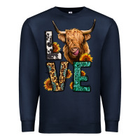 Navy love long haired cow Premium Sweatshirt - Jasminsmagicworld