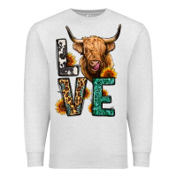 Oatmeal Heather love long haired cow Premium Sweatshirt - Jasminsmagicworld