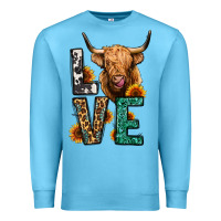 Ocean Blue love long haired cow Premium Sweatshirt - Jasminsmagicworld