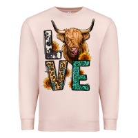 Pale Pink love long haired cow Premium Sweatshirt - Jasminsmagicworld