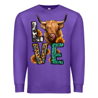 Purple love long haired cow Premium Sweatshirt - Jasminsmagicworld