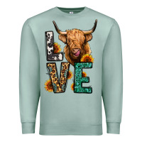 Seafoam love long haired cow Premium Sweatshirt - Jasminsmagicworld