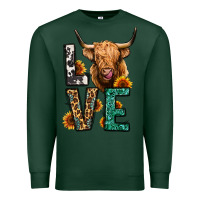 Sports Green love long haired cow Premium Sweatshirt - Jasminsmagicworld