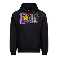 Black Mardi Gras Love With Gnome Urban Hoodie - BundleAndBundleShop