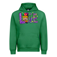 Emerald Mardi Gras Love With Gnome Urban Hoodie - BundleAndBundleShop