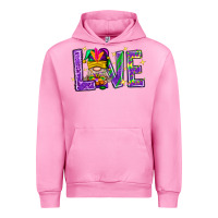 Fuchsia Pink Mardi Gras Love With Gnome Urban Hoodie - BundleAndBundleShop