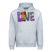 Heather Grey Mardi Gras Love With Gnome Urban Hoodie - BundleAndBundleShop