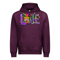 Mauve Wine Mardi Gras Love With Gnome Urban Hoodie - BundleAndBundleShop