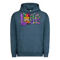 Pigment Midnight Navy Mardi Gras Love With Gnome Urban Hoodie - BundleAndBundleShop