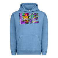 Pigment Pebble Blue Mardi Gras Love With Gnome Urban Hoodie - BundleAndBundleShop