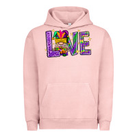 Pigment Salmon Mardi Gras Love With Gnome Urban Hoodie - BundleAndBundleShop