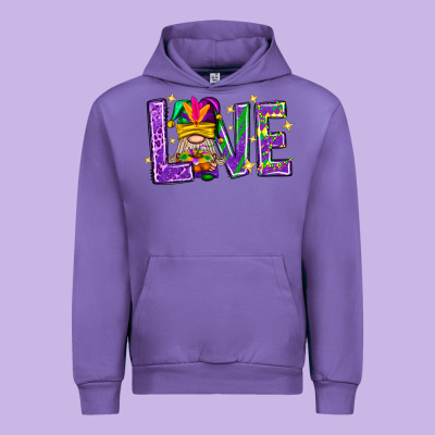 Mardi Gras Love With Gnome Urban Hoodie Designed By Bundleandbundleshop