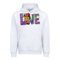 White Mardi Gras Love With Gnome Urban Hoodie - BundleAndBundleShop