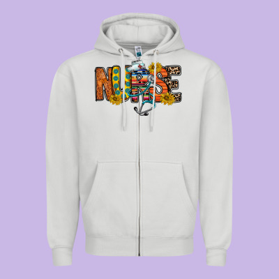 Nurse Western Zipper Hoodie Designed By Racoondesign