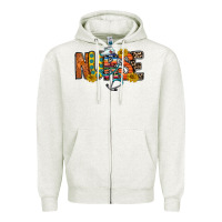 Oatmeal Heather nurse western Zipper Hoodie - RacoonDesign