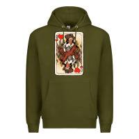 Army Green queen of hearts cowgirl Premium Hoodie - NancyCooperArtShop