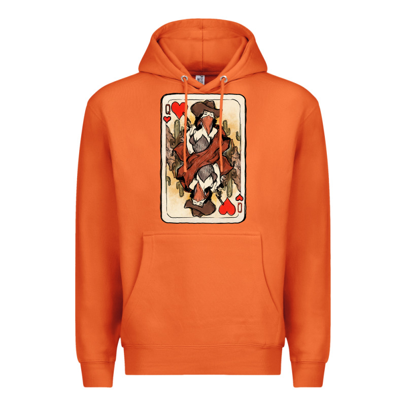 Queen Of Hearts Cowgirl Premium Hoodie by NancyCooperArtShop | Teevron