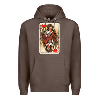 Coffee queen of hearts cowgirl Premium Hoodie - NancyCooperArtShop