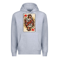 Heather Grey queen of hearts cowgirl Premium Hoodie - NancyCooperArtShop