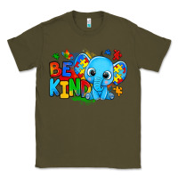 Army Green be kind autism elephant Classic Tee - Zillion Design Studio