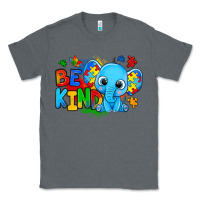 Charcoal Heather be kind autism elephant Classic Tee - Zillion Design Studio