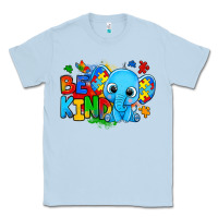 Dusty Blue be kind autism elephant Classic Tee - Zillion Design Studio