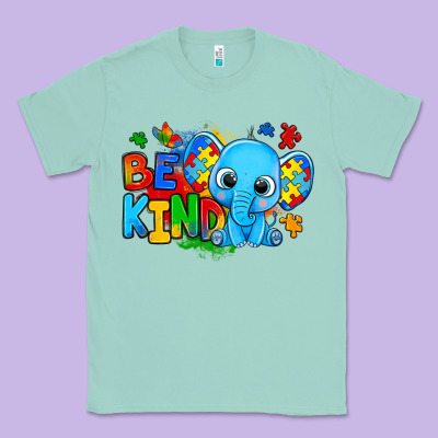 Be Kind Autism Elephant Classic Tee Designed By Zillion Design Studio