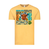 Vintage Mustard highland cattle Vintage Tee - texasbilliewilder