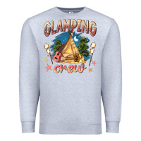 Heather Grey glamping crew Premium Sweatshirt - NancyCooperArtShop
