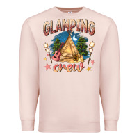 Pale Pink glamping crew Premium Sweatshirt - NancyCooperArtShop