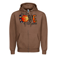 Chestnut for the love of the game basketball Zipper Hoodie - CowhideDigitalArt