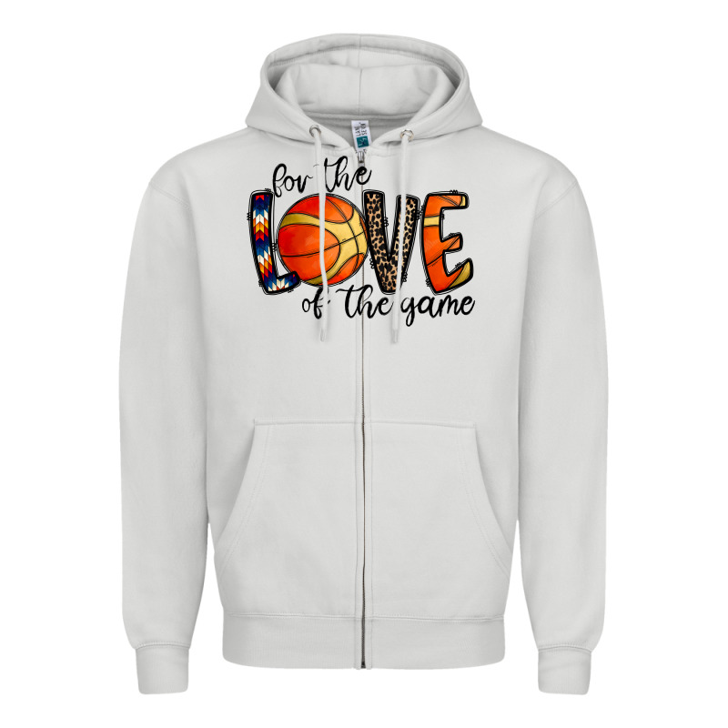 For The Love Of The Game Basketball Zipper Hoodie by CowhideDigitalArt | Teevron